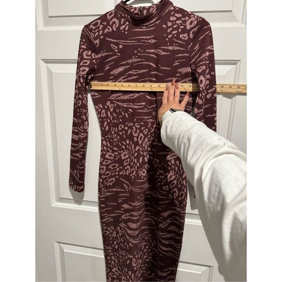 Ted Baker Brown and Pink Midi Dress - Picture 6 of 14